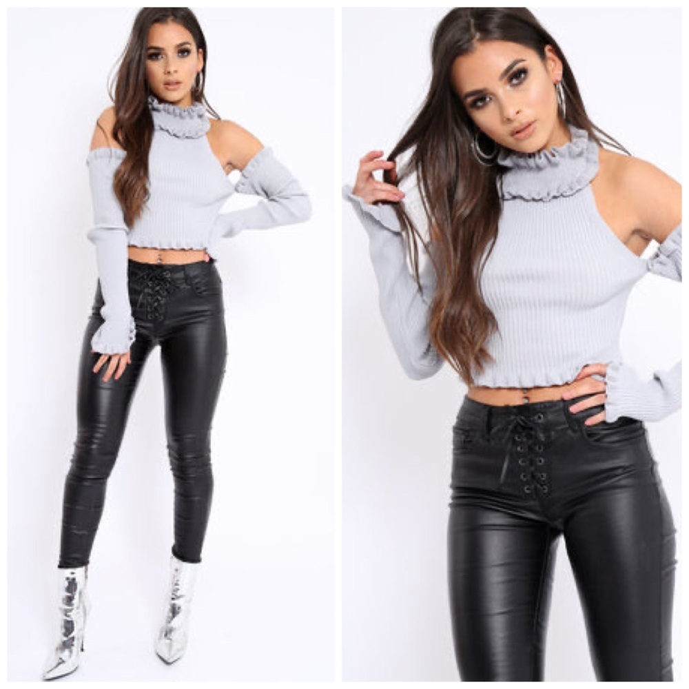 ASOS x LASULA Knitted Choker Top Grey - Picture 5 of 5